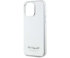 Karl Lagerfeld Grained PU Hotel RSG dėklas telefonui Apple iPhone 15 Pro Max pilkos spalvos