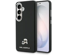 Karl Lagerfeld Grained PU Leather K&amp;CH Heads Magnetic dėklas skirtas Samsung Galaxy S26 juodos spalvos