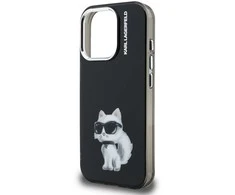 Karl Lagerfeld IML Aquarelle Choupette dėklas Apple iPhone 15 Pro Max juodos spalvos
