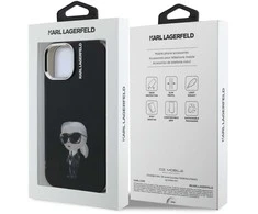 Karl Lagerfeld IML Aquarelle Karl dėklas Apple iPhone 15 juodos spalvos