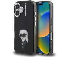 Karl Lagerfeld IML Aquarelle Karl dėklas Apple iPhone 16 juodos spalvos