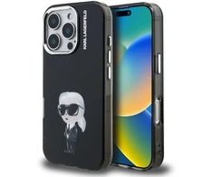 Karl Lagerfeld IML Aquarelle Karl dėklas Apple iPhone 16 Pro juodos spalvos