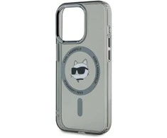 Karl Lagerfeld KLHMP15LHLSCHK Apple iPhone 15 Pro 6.1″ juodos spalvos kietas dėklas IML Metal Choupette Head Mag