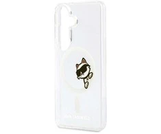 Karl Lagerfeld IML Choupette Peekaboo Logo Magnetic dėklas skirtas Apple iPhone Samsung Galaxy S26 skaidrus
