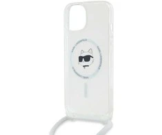 Karl Lagerfeld KLHMP15SHCCHNT Apple iPhone 15/ 14 / 13 6.1″ kietas dėklas skaidrus IML Choupette Head & Cord