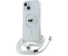 Apple iPhone 13 / 14 / 15 Karl Lagerfeld dėklas silikoninis Choupette Head MagSafe (KLHMP15SHCKHNT) skaidrus