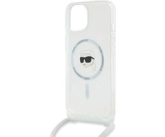 Apple iPhone 13 / 14 / 15 Karl Lagerfeld dėklas silikoninis Choupette Head MagSafe (KLHMP15SHCKHNT) skaidrus