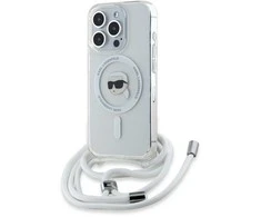 Apple iPhone 15 Pro Karl Lagerfeld dėklas Silicone Choupette Head MagSafe (KLHMP15LHCKHNT) skaidrus
