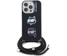 Karl Lagerfeld IML Crossbody K&amp;CH Heads dėklas skirtas Apple iPhone 16 Pro Juodas
