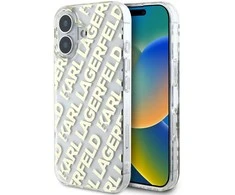 Karl Lagerfeld IML Electroplated Repeated Logo Apple iPhone 16 dėklas telefonui aukso spalvos
