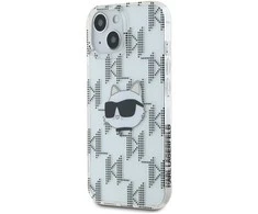 Apple iPhone 13 / 14 / 15 Karl Lagerfeld dėklas IML Choupette Head &amp; Monogram (KLHCP15SHKLPCHT) skaidrus