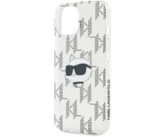 Apple iPhone 13 / 14 / 15 Karl Lagerfeld dėklas IML Choupette Head &amp; Monogram (KLHCP15SHKLPCHT) skaidrus