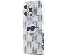 Apple iPhone 15 Pro Karl Lagerfeld dėklas IML Choupette Head &amp; Monogram (KLHCP15LHKLPCHT) skaidrus