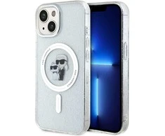 Apple iPhone 15 Karl Lagerfeld dėklas Karl&Choupette Glitter MagSafe (KLHMP15SHGKCNOT) skaidrus