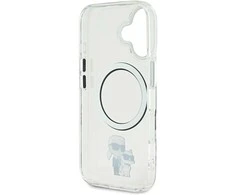 Karl Lagerfeld IML Karl and Choupette MagSafe Apple iPhone 16 dėklas telefonui skaidrus