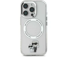 Karl Lagerfeld IML Karl and Choupette MagSafe dėklas skirtas iPhone 16 Pro skaidrus
