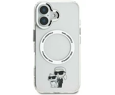Karl Lagerfeld IML Karl and Choupette MagSafe Apple iPhone 16 dėklas telefonui skaidrus