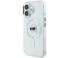 Karl Lagerfeld IML Metal Karl Head MagSafe Apple iPhone 16 - dėklas telefonui baltos spalvos