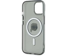 Karl Lagerfeld KLHMP15SHLSKIK Apple iPhone 15 6.1″ juodos spalvos kietas dėklas IML Metal Karl Head MagSafe