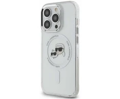Karl Lagerfeld IML K&CH Heads Metal Frame MagSafe dėklas telefonui Apple iPhone 15 Pro skaidrus