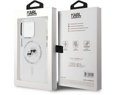 Karl Lagerfeld KLHMP14XHLSKCH Apple iPhone 14 Pro Max 6.7″ baltos spalvos kietas dėklas IML Metal Karl&amp;Choupette He