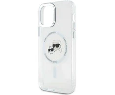 Karl Lagerfeld IML K&amp;CH Heads Metal Frame MagSafe Case for iPhone 12/12 Pro dėklas telefonui skaidrus