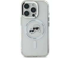 Karl Lagerfeld KLHMP16LHLSKCH Apple iPhone 16 Pro 6.3" baltos spalvos kietas dėklas IML Metal Karl&amp;Choupette Head M