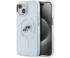 Karl Lagerfeld KLHMP14SHLSKCH Apple iPhone 14 6.1" dėklas telefonui baltos spalvos IML Metal Karl&amp;Choupette Head MagSafe