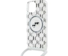Apple iPhone 13 / 14 / 15 Karl Lagerfeld dėklas Liquid Glitter Karl Head MagSafe (KLHMP15SHCKCKLCT) skaidrus