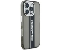 Karl Lagerfeld IML Stripe Logo Apple iPhone 16 Pro dėklas telefonui juodos spalvos