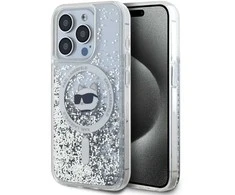 Karl Lagerfeld KLHMP15XLGCHSGH Apple iPhone15 Pro Max 6.7″ kietas dėklas skaidrus Liquid Glitter Choupette H