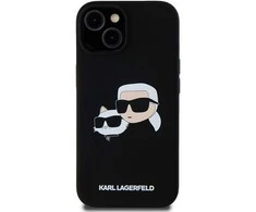 Apple iPhone 15 Pro Max Karl Lagerfeld dėklas Silicone Karl & Choupette Magsafe (KLHMP15XSKCHPPLK) juodos spalvos