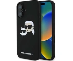 Dėklas Karl Lagerfeld KLHMP16SSKCHPPLK Apple iPhone 16 6.1" juodos spalvos hardcase Silicone Double Heads Print MagS