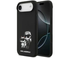 Karl Lagerfeld Liquid Silicone K&CH Sketch MagSafe dėklas skirtas Apple iPhone 17 Air juodos spalvos