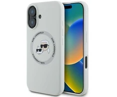 Karl Lagerfeld Liquid silikoninis K&amp;CH Heads MagSafe Apple iPhone 16 dėklas telefonui gelsvos spalvos
