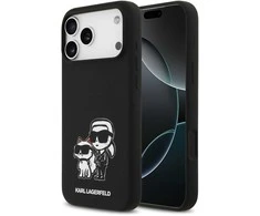 Karl Lagerfeld Liquid Silicone K&CH Sketch MagSafe dėklas skirtas Apple iPhone 17 Pro Max juodos spalvos
