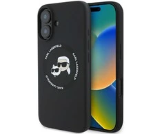 Karl Lagerfeld Liquid silikoninis K&CH Heads MagSafe Apple iPhone 16 dėklas telefonui juodos spalvos
