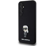 Dėklas Karl Lagerfeld KLHCS23FEMHKNPK S23 FE S711 Juodas/Juodas SILICONE IKONIK METAL PIN