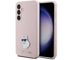 Dėklas Karl Lagerfeld KLHCS23FESMHCNPP S23 FES711 rožinės spalvos Silicone Choupette Metal Pin