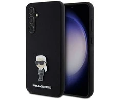 Dėklas Karl Lagerfeld KLHCS23FEMHKNPK S23 FE S711 Juodas/Juodas SILICONE IKONIK METAL PIN