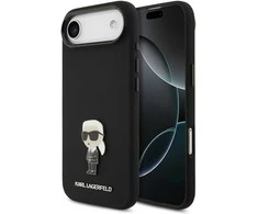 Karl Lagerfeld Liquid Silicone Metal Ikonik dėklas skirtas Apple iPhone Air juodos spalvos