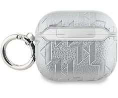 Karl Lagerfeld PU Embossed Choupette Head dėklas ausinėms AirPods Pro 2 sidabrinės spalvos