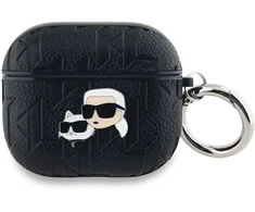 Apple AirPods Pro 2 Karl Lagerfeld Cover Monogram Karl & Choupette Head ausinių dėklas juodos spalvos