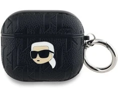 Apple AirPods Pro 2 Karl Lagerfeld Cover Monogram Karl Head ausinių dėklas juodos spalvos