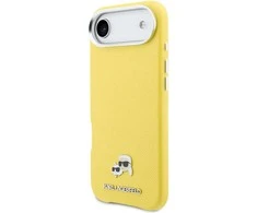 Karl Lagerfeld PU Karl and Choupette Heads Pins MagSafe dėklas skirtas Apple iPhone Air Geltona