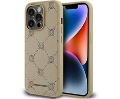 Karl Lagerfeld PU Karl Heads Pattern MagSafe dėklas telefonui Apple iPhone 14 Pro Max rusvai gelsvas