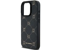 Karl Lagerfeld PU Karl Heads Pattern MagSafe dėklas telefonui Apple iPhone 15 Pro juodos spalvos