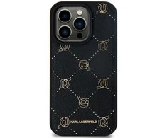 Karl Lagerfeld PU Karl Heads Pattern MagSafe dėklas telefonui Apple iPhone 15 Pro juodos spalvos