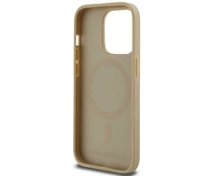 Karl Lagerfeld PU Karl Heads Pattern MagSafe dėklas telefonui Apple iPhone 14 Pro Max rusvai gelsvas
