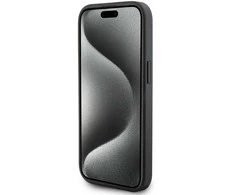Karl Lagerfeld KLHCP15SPQKPMK Apple iPhone 15/ 14 / 13 6.1″ juodos spalvos kietas dėklas Quilted K Pattern
